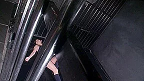 Tied up Japanese babe moans while her pussy is stuffed by Asian Whores in Jail