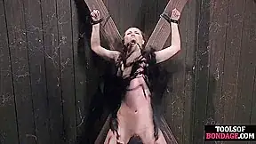 BDSM sub mouthgaped babe gets whipped by CMNF master