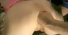 Bitch piss while he fist her asshole!