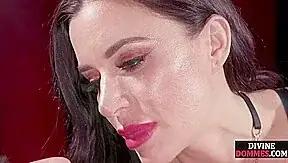Fem nympho beauty seduces BDSM guy b4 whipping his dick
