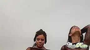 Sexy lesbian teen babes stripping
