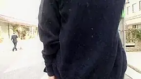 She gets to the set in a horny mood by Japanese tight Pussies