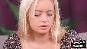 SPH amateur CFNM British babe in heels jerks small cock