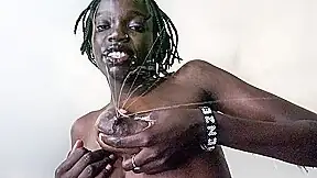 African Casting – Big Black Lactating Tits Milking Big White Dick