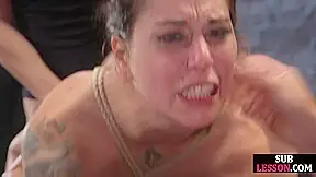 Obedient anal sub spanked and fucked in 3some by masters