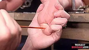 Feet tormented BDSM MILF gets pussytoying till orgasm