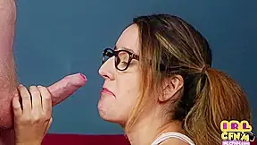 Amateur CFNM BJ British GF in high heels sucks BFs cock