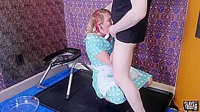 Throat fucked wifey washes out her mouth