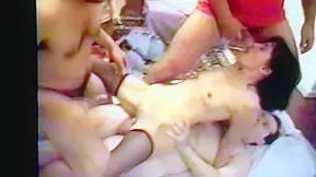 Andreasex enjoying gangbang while film cuckold happy.