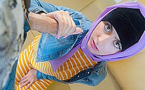 Hijab Hookup – Conservative Middle Eastern Babe Angeline Red Shows Her Wild Side to Her Perv Stepdad